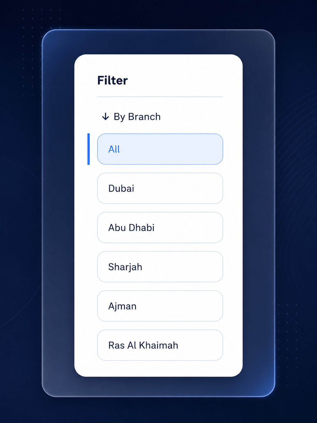 Dunes Drive branch filter for car rental contract records